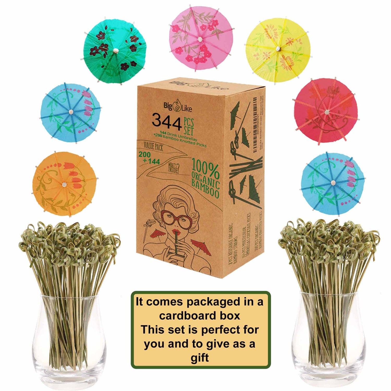 Drink Umbrellas and Bamboo Knot Picks