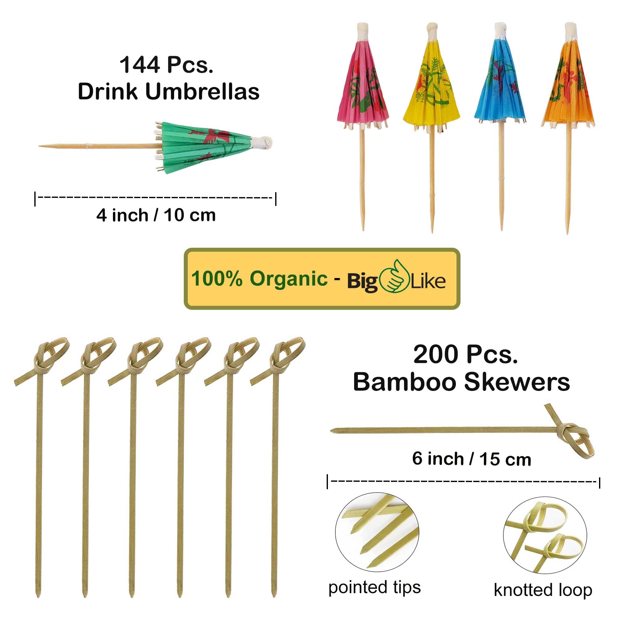 Drink Umbrellas and Bamboo Knot Picks