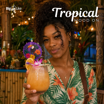 Cocktail Umbrellas for Drinks - Tiki Bar Paper Umbrella Picks