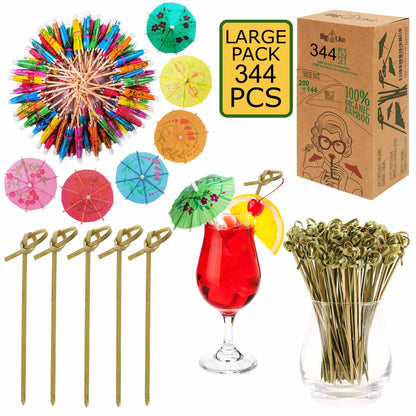 Drink Umbrellas and Bamboo Knot Picks