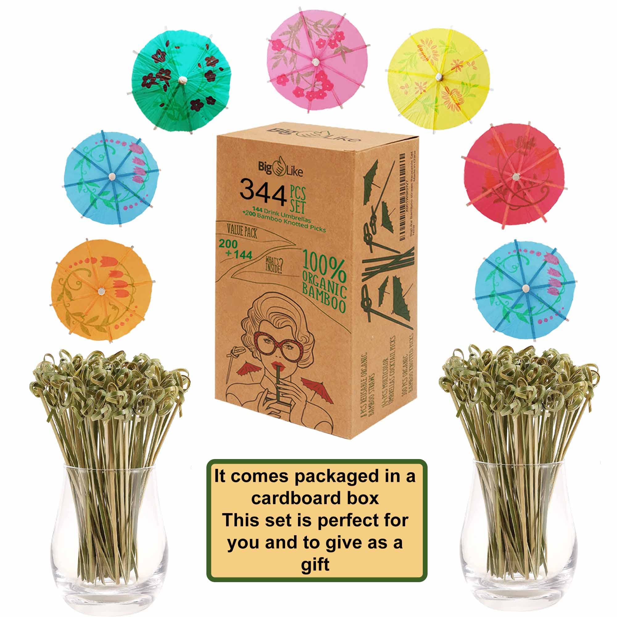 Drink Umbrellas and Bamboo Knot Picks